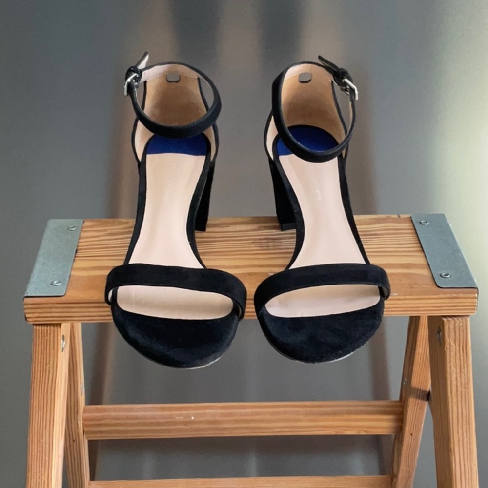Stuart Weitzman Black Suede Sandal 7.5 - Picture 5 of 12